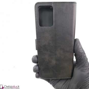 Dirbtinos odos dėklas su skyreliais - juodas (Motorola Moto E13)